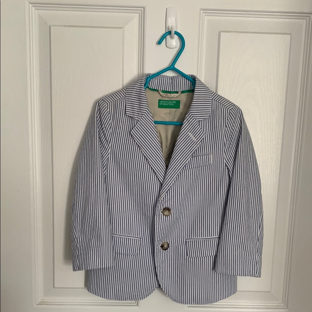 Benetton Kids Striped Blue Blazer
